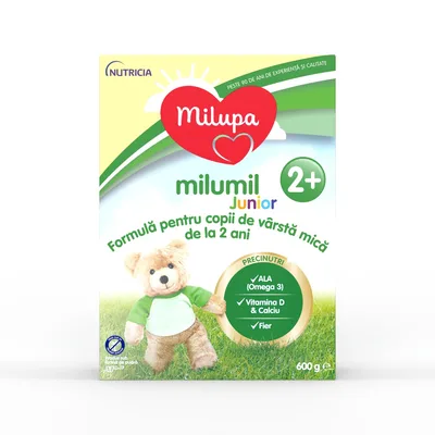 Lapte pentru copii de varsta mica de la 2 ani Milumil Junior 2+, 600g, Milupa
