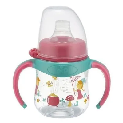 Cana PP antivarsare cu manere si adaptor de baut din silicon moale 6 luni+ pentru fete, 150ml, Nip
