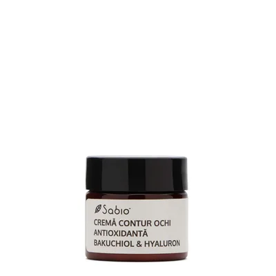 Crema pentru conturul ochilor antioxidanta cu Bakuchiol & Hyaluron, 15ml, Sabio