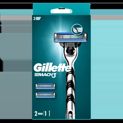 Aparat de ras pentru barbati Mach 3 + rezerva, 1 bucata, Gillette