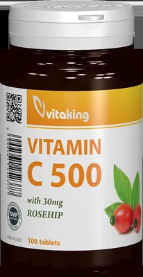 Vitamina C 500mg cu macese, 100 comprimate, Vitaking