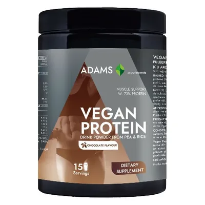 Vegan Protein cu aroma de ciocolata, 908g, Adams Vision