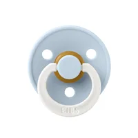 Suzeta fosforescenta din latex cu tetina rotunda pentru +0 luni Colour Glow Baby Blue, 1 bucata, Bibs