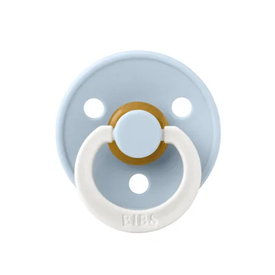 Suzeta fosforescenta din latex cu tetina rotunda pentru +0 luni Colour Glow Baby Blue, 1 bucata, Bibs