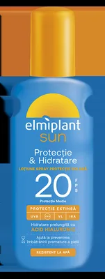 Lotiune spray cu protectie solara SPF20 Protectie & Hidratare Sun, 200ml, Elmiplant