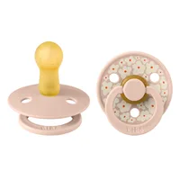 Set 2 suzete cu tetina rotunda din latex 6 luni+ Colour Studio Collection Jasmine Blush, 1 bucata, Bibs
