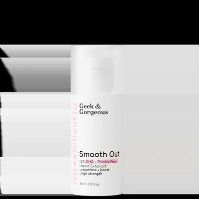 Lotiune exfolianta 12% AHA + extract de cactus Smooth Out, 30ml, Geek&Gorgeous