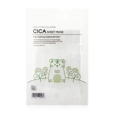 Masca servetel pentru ten Solution Calming Cica, 25ml, Tenzero
