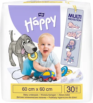 Aleze igienice absorbante Happy 60x60cm, 30 bucati, Bella Baby