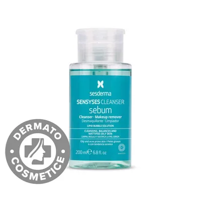 Lotiune demachianta pentru ten gras cu tendinta acneica Sensyses, 200ml, Sesderma
