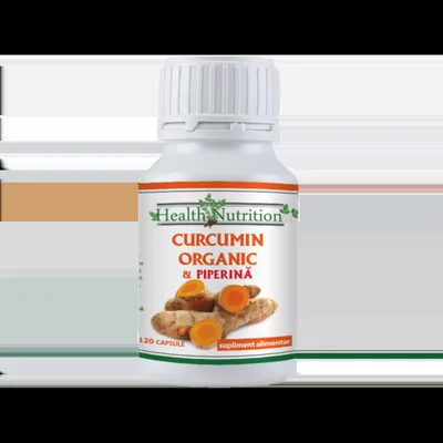 Curcumin Organic + Piperina, 120 capsule, Health Nutrition