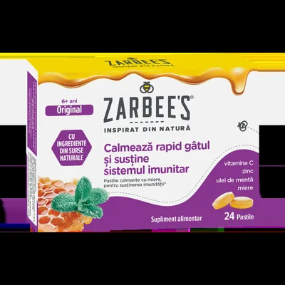Pastile calmante cu miere pentru sustinerea imunitatii, 24 pastile, Zarbee's