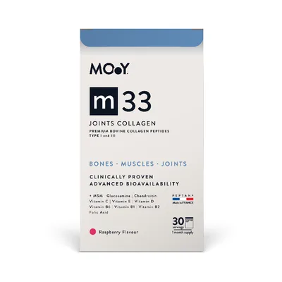 Colagen bovin pentru articulatii cu aroma de zmeura M33, 390g, Molecules of Youth