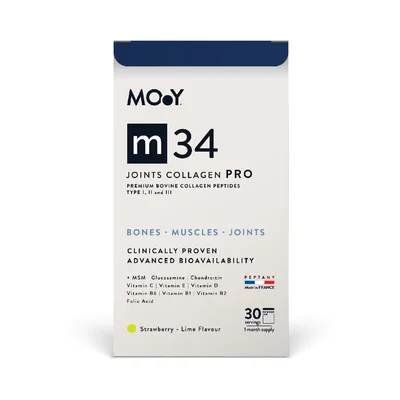 Colagen bovin pentru articulatii cu aroma de capsuni-lime M34, 390g, Molecules of Youth