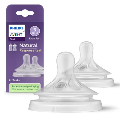 Set tetine cu debit rapid pentru +5 luni Natural Response SCY965/02, 2 bucati, Philips Avent