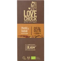 Ciocolata raw vegana cu migdale si baobab, 70g, Lovechock