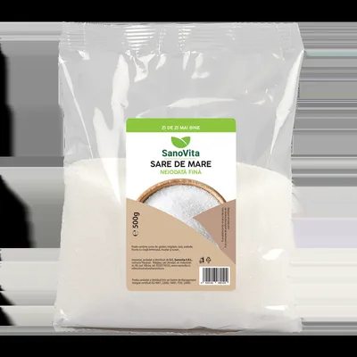 Sare de mare fina neiodata, 500g, SanoVita