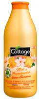 Gel de dus si Lapte de baie cu miere si frangipani, 750ml, Cottage