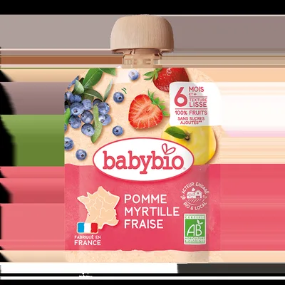 Piure de mere, capsuni si afine Bio, 2 x 130g, BabyBio