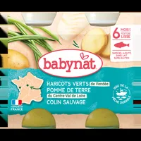 Piure de cartofi, fasole verde si peste cod, 2 x 200g, BabyBio