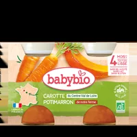 Piure de morcovi si dovleac Bio, 2 x 130g, BabyBio