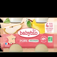 Piure de pere Bio, 2 x 130g, BabyBio