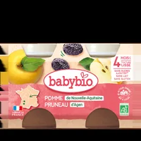 Piure de mere si prune uscate, 2 x 130g, BabyBio