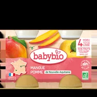 Piure de mere si mango Bio, 2 x 130g, BabyBio