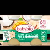 Crema din lapte de cocos cu mango si ananas Bio, 2 x 130g, BabyBio