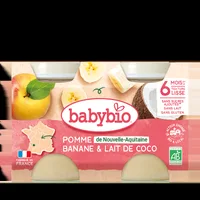 Desert din mere, banane si cocos, 2 x 130g, BabyBio