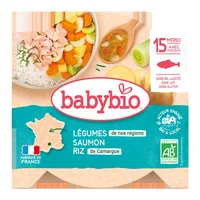 Meniu tocanita din legume, orez si somon +15 luni, 260g, BabyBio
