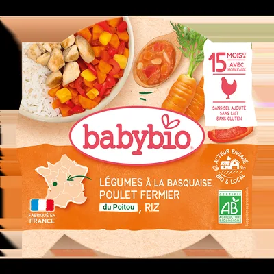 Meniu legume Basquaise si pui Poitou Bio, 260g, BabyBio