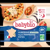Meniu vinete cu parmezan si macaroane Bio, 260g, BabyBio