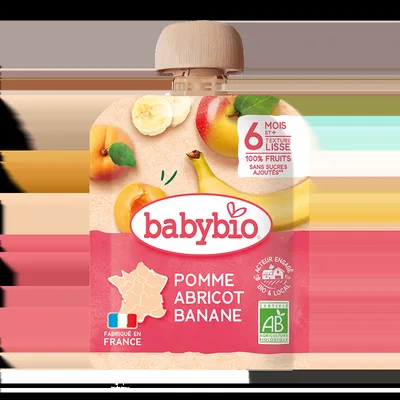 Piure de mere, caise si banane +6 luni, 90g, BabyBio