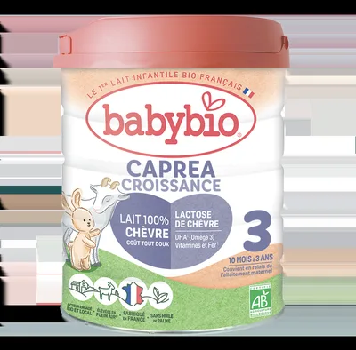 Lapte praf de capra Organic Caprea 3 10-36 luni, 800g, BabyBio