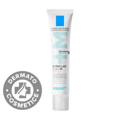 Crema triplu-corectoare anti-Imperfectiuni pentru tenul gras cu tendinta acneica SPF30 Effaclar DUO +M, 40ml, La Roche-Posay