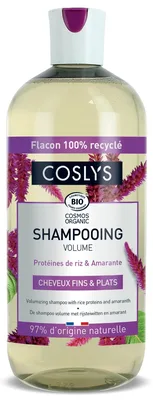 Sampon bio de ingrijire si volum pentru par fin si subtire cu proteine din orez si amarant, 500ml, Coslys
