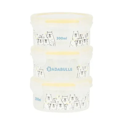 Set 3 boluri ermetice pentru pastrarea hranei Maxi, 300ml, 1 bucata, Badabulle