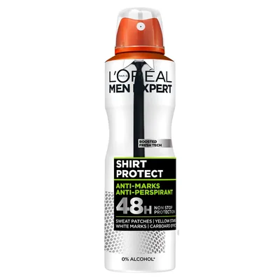 Antiperspirant spray Shirt Protect, 150ml, L'oreal Men Expert