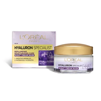 Crema antirid de noapte cu acid hialuronic, 50ml, L'Oreal Paris