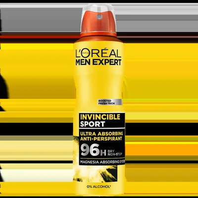 Spray antiperspirant fara alcool Invincible Sport, 150ml, L'oreal Men Expert