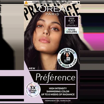 Vopsea de par permanenta cu amoniac Preference Vivid Colours 2.013 Deep Black, 204ml, L'Oreal Paris