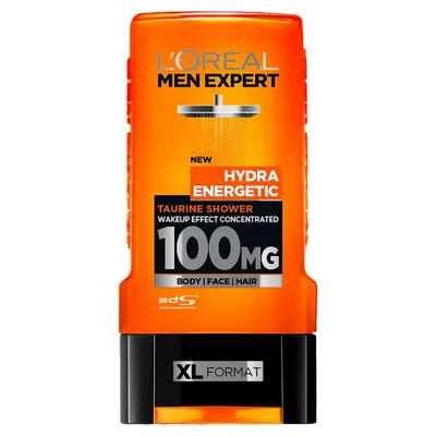 Gel de dus pentru corp, par si barba Hydra Energetic, 300ml, L'Oreal Men Expert
