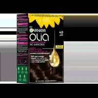 Vopsea de par permanenta fara amoniac 4.0 Dark Brown Olia, 174ml, Garnier