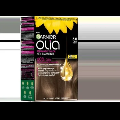 Vopsea de par permanenta fara amoniac 6.0 Light Brown Olia, 174ml, Garnier