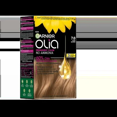 Vopsea de par permanenta fara amoniac 7.0 Dark Blonde Olia, 174ml, Garnier