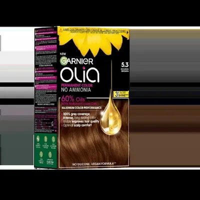 Vopsea de par permanenta fara amoniac 5.3 Golden Brown Olia, 174ml, Garnier
