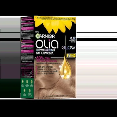 Vopsea de par permanenta fara amoniac 8.12 Iridescent Blonde Olia, 174ml, Garnier