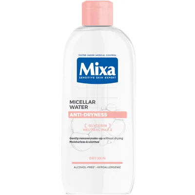 Apa micelara pentru ten sensibil si uscat, 400ml, Mixa