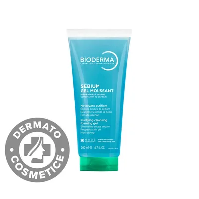 Gel curatare fata pentru ten mixt gras Sebium, 200ml, Bioderma